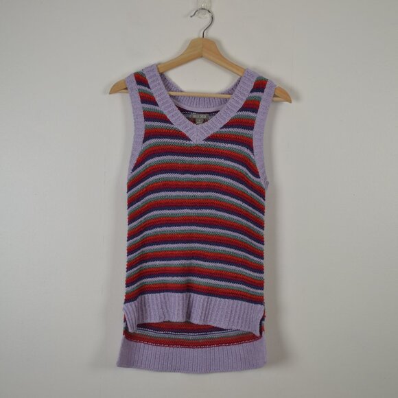 Falls Creek Sleeveless Crochet Knit Pullover Womens S Preppy Knit Sweater Tank - Picture 1 of 8